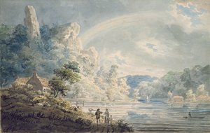 Scena vicino al New Weir, Monmouthshire da Thomas Girtin